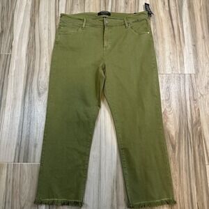 Liverpool Kennedy Cropped Raw Hem Jeans Green Pants‎ Size 16w Casual Fall